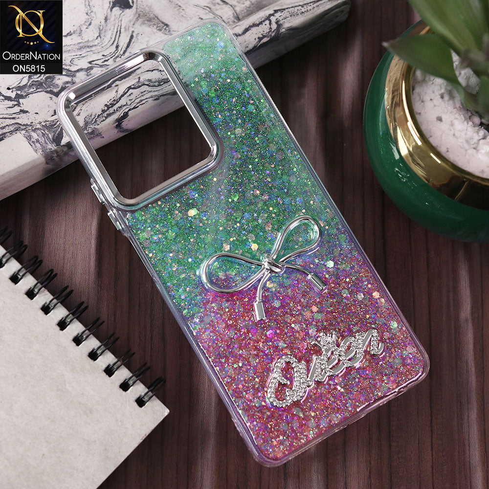 Infinix Hot 30 Cover - Design1 -  Spiffy Dual Colour Queen Fine Quality Glitter Case (Glitter Doesn’t Move)