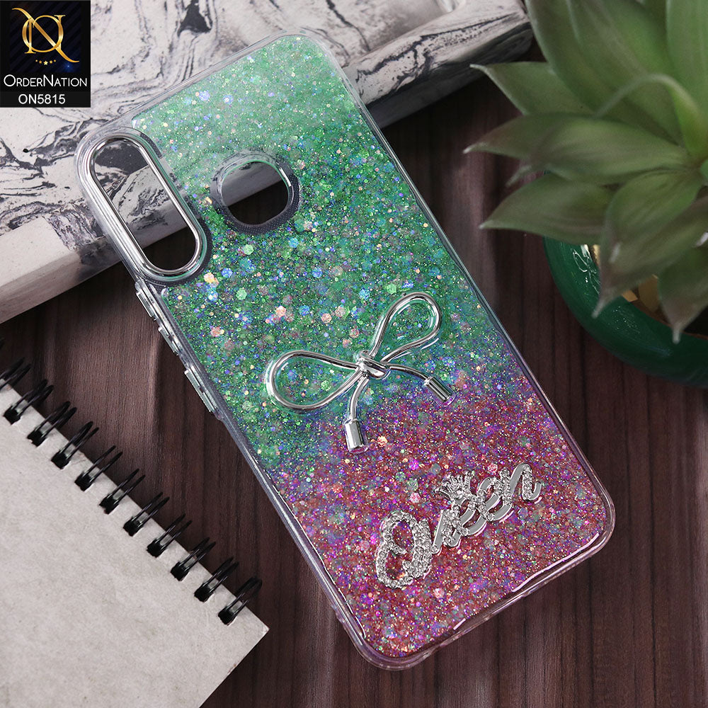 Infinix Hot 8 Cover - Design1 -  Spiffy Dual Colour Queen Fine Quality Glitter Case (Glitter Doesn’t Move)