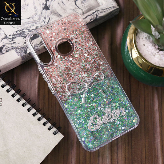 Infinix Hot 8 Cover - Design2 -  Spiffy Dual Colour Queen Fine Quality Glitter Case (Glitter Doesn’t Move)