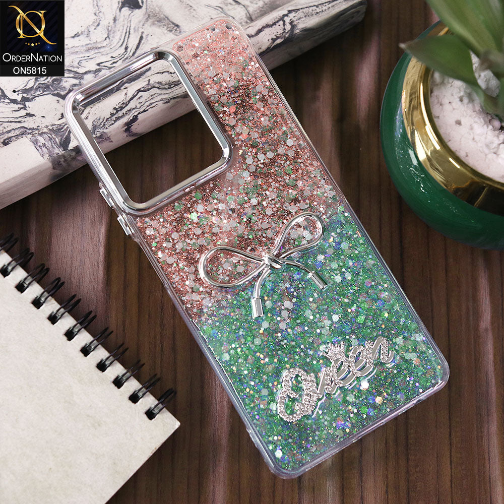 Xiaomi Poco C65 Cover - Design2 -  Spiffy Dual Colour Queen Fine Quality Glitter Case (Glitter Doesn’t Move)