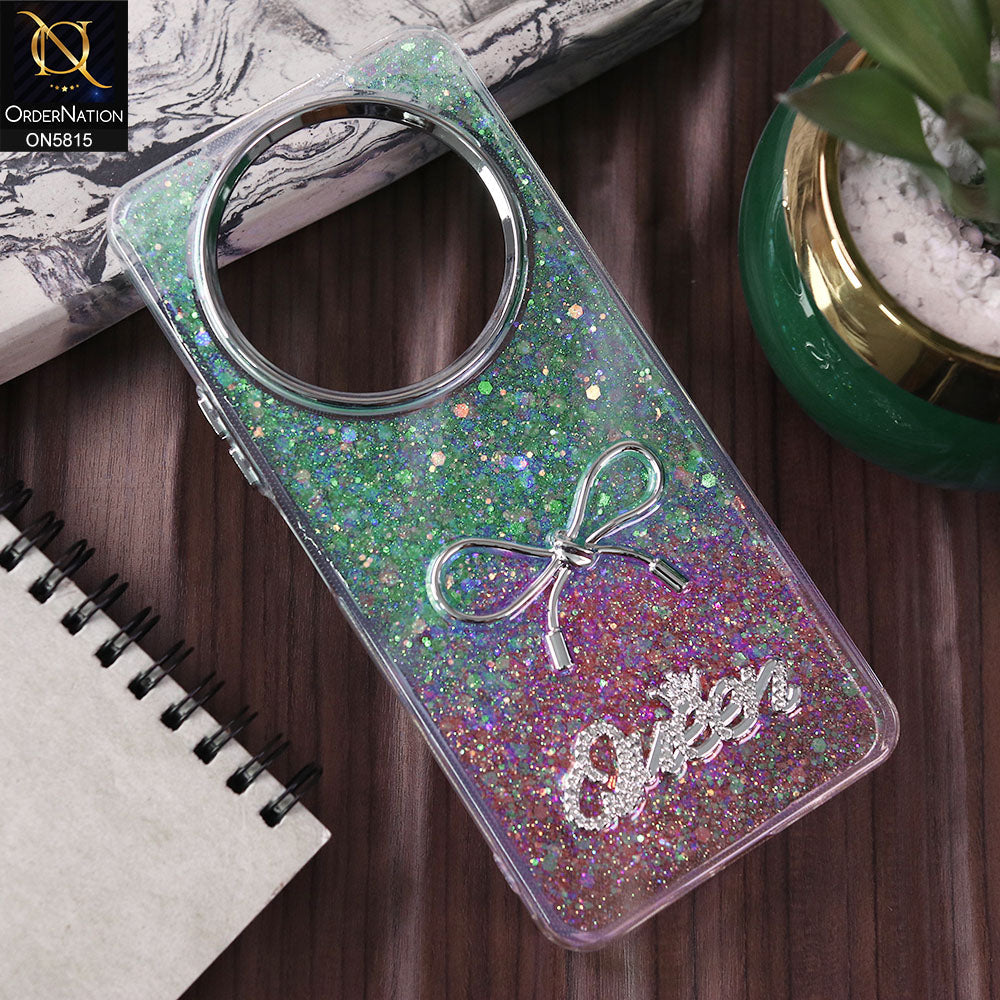 Xiaomi Redmi A3x Cover - Design1 -  Spiffy Dual Colour Queen Fine Quality Glitter Case (Glitter Doesn’t Move)