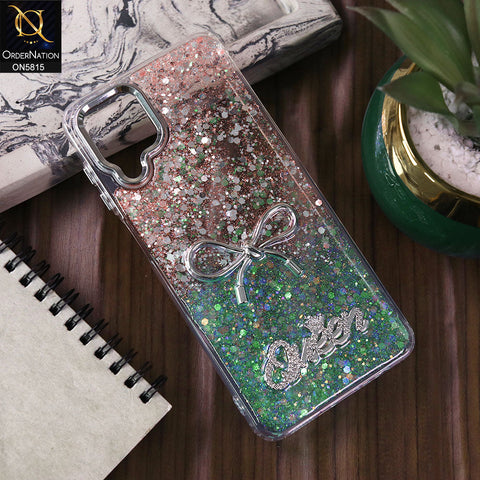 Samsung Galaxy A12 Nacho Cover - Design2 -  Spiffy Dual Colour Queen Fine Quality Glitter Case (Glitter Doesn’t Move)