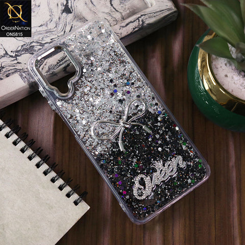 Samsung Galaxy A12 Cover - Design3 -  Spiffy Dual Colour Queen Fine Quality Glitter Case (Glitter Doesn’t Move)