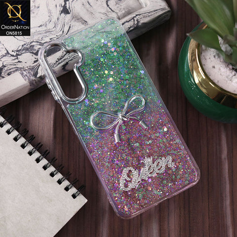 Samsung Galaxy A16 Cover - Design1 -  Spiffy Dual Colour Queen Fine Quality Glitter Case (Glitter Doesn’t Move)