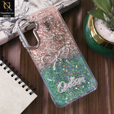 Samsung Galaxy A16 Cover - Design2 -  Spiffy Dual Colour Queen Fine Quality Glitter Case (Glitter Doesn’t Move)