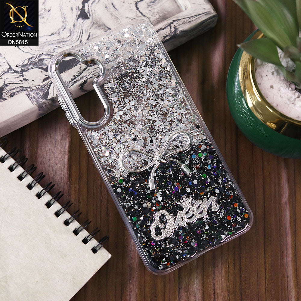 Samsung Galaxy A16 Cover - Design3 -  Spiffy Dual Colour Queen Fine Quality Glitter Case (Glitter Doesn’t Move)