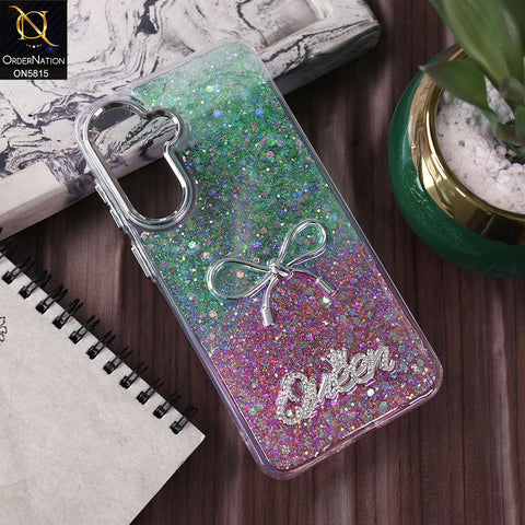 Samsung Galaxy A56 Cover - Design1 -  Spiffy Dual Colour Queen Fine Quality Glitter Case (Glitter Doesn’t Move)