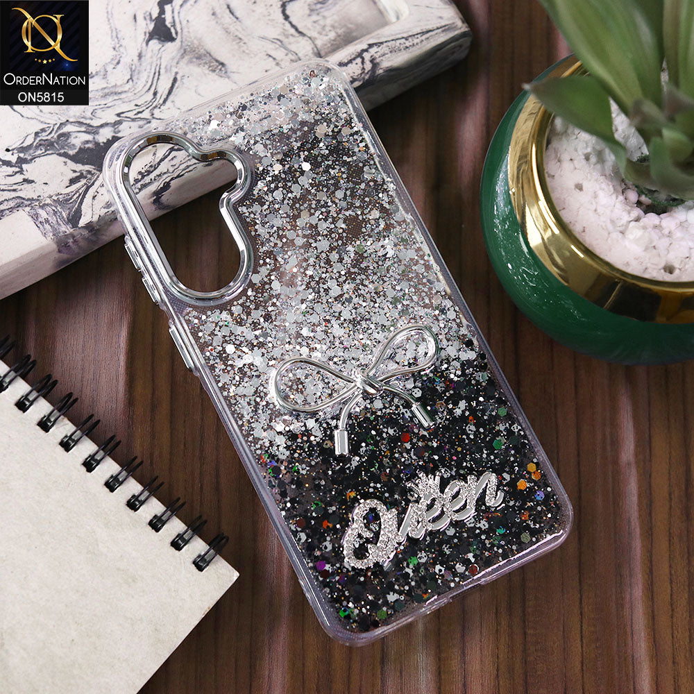Samsung Galaxy A56 Cover - Design3 -  Spiffy Dual Colour Queen Fine Quality Glitter Case (Glitter Doesn’t Move)