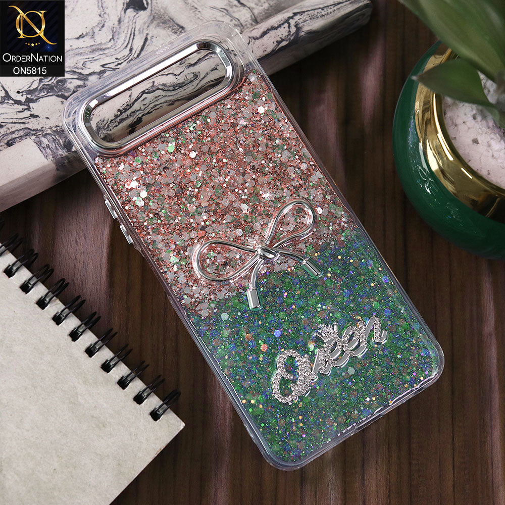 Infinix Smart 10 Plus  Cover - Design2 -  Spiffy Dual Colour Queen Fine Quality Glitter Case (Glitter Doesn’t Move)