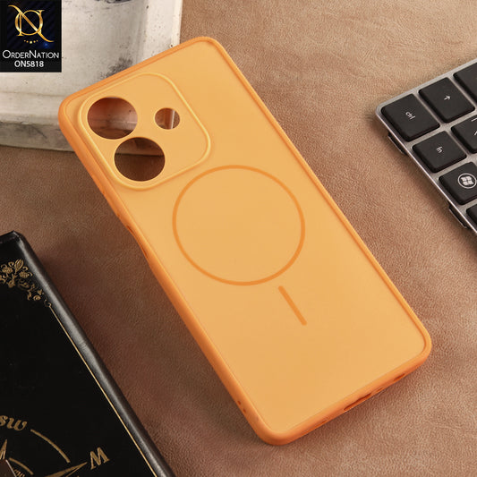 Oppo A3x 5G Cover - Orange - New Premium Quality Silicone MagSafe Case Slim Protective Back Cover