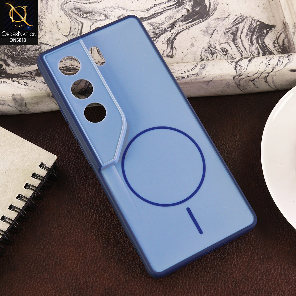 Tecno Camon 40 Pro Cover - Blue - New Premium Quality Silicone MagSafe Case Slim Protective Back Cover