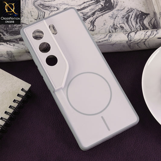 Tecno Camon 40 Pro Cover - White - New Premium Quality Silicone MagSafe Case Slim Protective Back Cover
