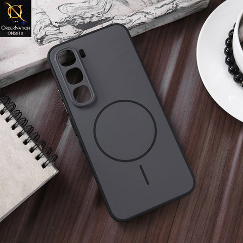 Infinix Hot 60 Pro Cover - Black - New Premium Quality Silicone MagSafe Case Slim Protective Back Cover