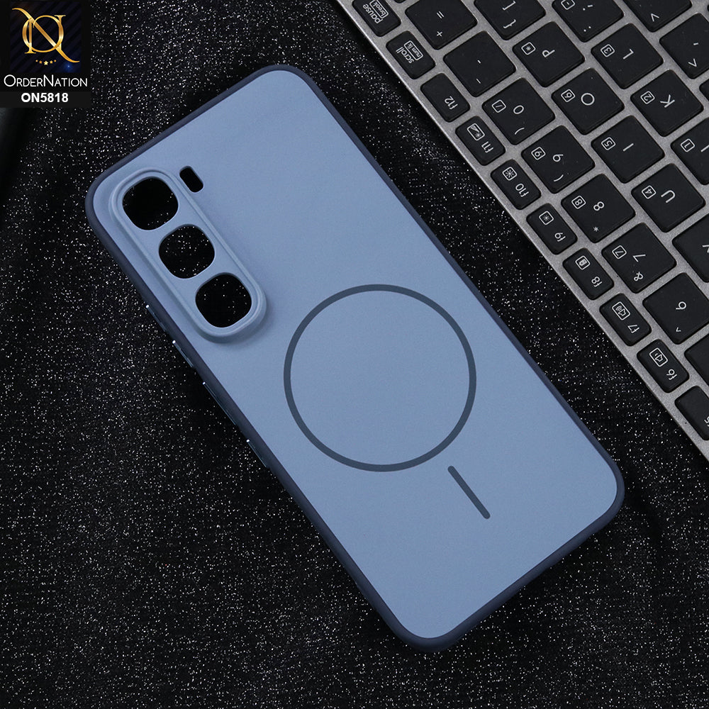 Infinix Hot 60 Pro - Blue -  New Premium Quality Silicone MagSafe Case Slim Protective Back Cover