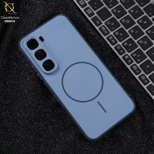 Infinix Hot 60 Pro - Blue -  New Premium Quality Silicone MagSafe Case Slim Protective Back Cover