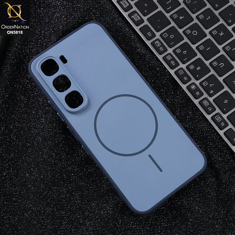 Infinix Hot 60 Pro - Blue -  New Premium Quality Silicone MagSafe Case Slim Protective Back Cover