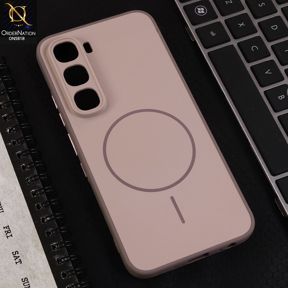 Infinix Hot 60 Pro Cover - Brown - New Premium Quality Silicone MagSafe Case Slim Protective Back Cover