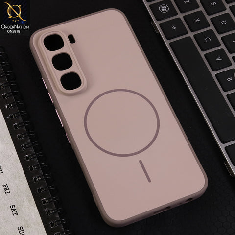 Infinix Hot 60 Pro Cover - Brown - New Premium Quality Silicone MagSafe Case Slim Protective Back Cover