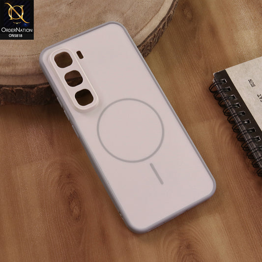 Infinix Hot 60 Pro Plus Cover  - White - New Premium Quality Silicone MagSafe Case Slim Protective Back Cover