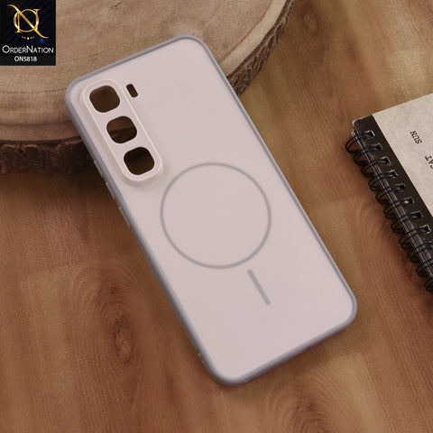Infinix Hot 60 Pro Plus Cover  - White - New Premium Quality Silicone MagSafe Case Slim Protective Back Cover