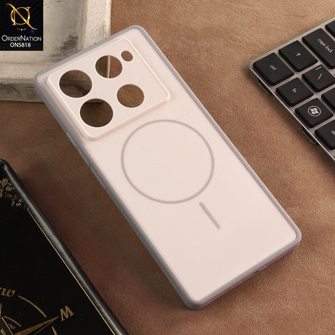 Infinix Note 40 Pro 4G Cover - White - New Premium Quality Silicone MagSafe Case Slim Protective Back Cover
