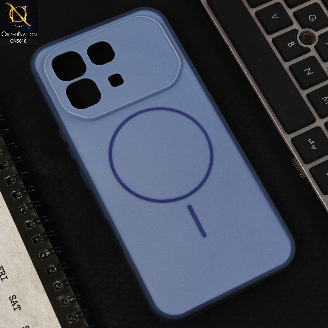Infinix Note 60 Pro Cover  - Blue - New Premium Quality Silicone MagSafe Case Slim Protective Back Cover