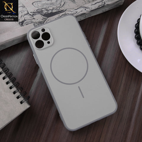 iPhone 11 Pro Max Cover - Silver - New Premium Quality Silicone MagSafe Case Slim Protective Back Cover