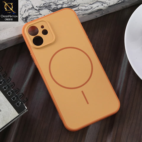 iPhone 12  Cover - Orange  - New Premium Quality Silicone MagSafe Case Slim Protective Back Cover