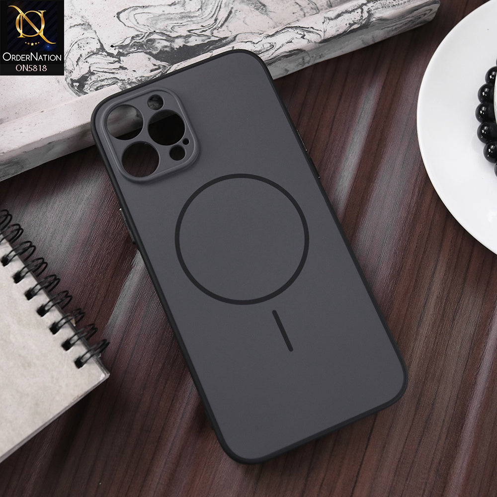 iPhone 12 Pro Max Cover - Black - New Premium Quality Silicone MagSafe Case Slim Protective Back Cover