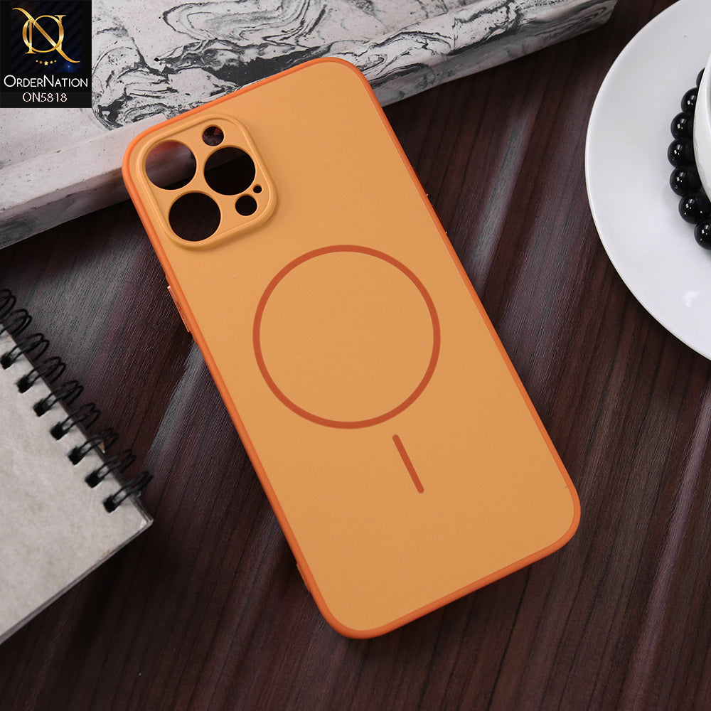iPhone 12 Pro Max Cover - Orange - New Premium Quality Silicone MagSafe Case Slim Protective Back Cover