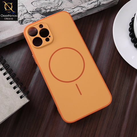iPhone 12 Pro Max Cover - Orange - New Premium Quality Silicone MagSafe Case Slim Protective Back Cover