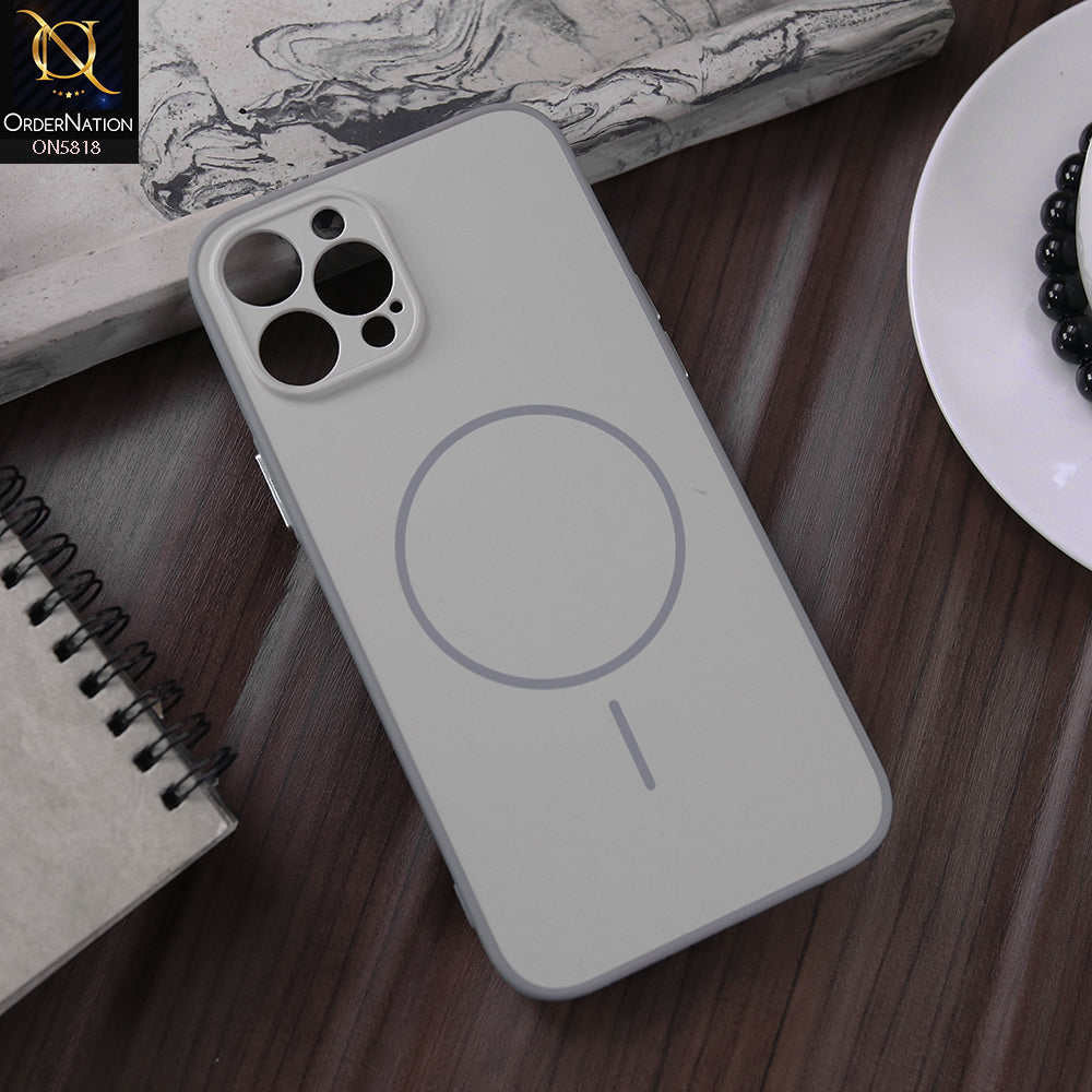 iPhone 12 Pro Max Cover - Silver - New Premium Quality Silicone MagSafe Case Slim Protective Back Cover