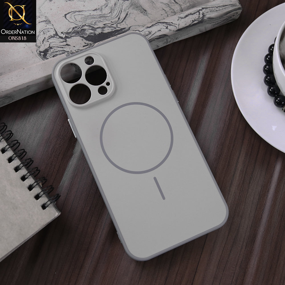 iPhone 13 Pro Max Cover - Silver - New Premium Quality Silicone MagSafe Case Slim Protective Back Cover