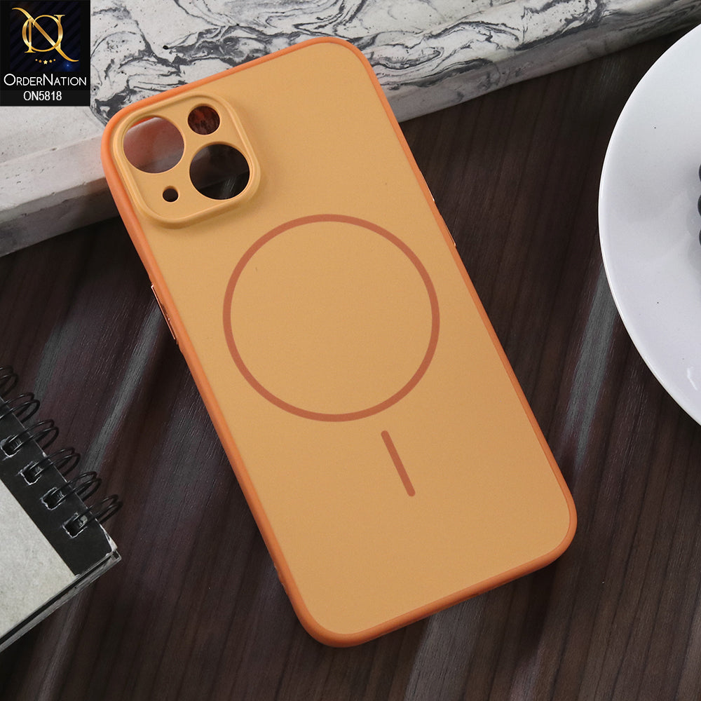 iPhone 14  Cover - Orange  - New Premium Quality Silicone MagSafe Case Slim Protective Back Cover