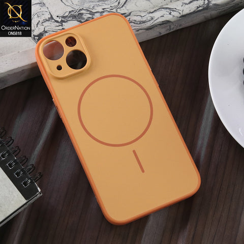 iPhone 14  Cover - Orange  - New Premium Quality Silicone MagSafe Case Slim Protective Back Cover