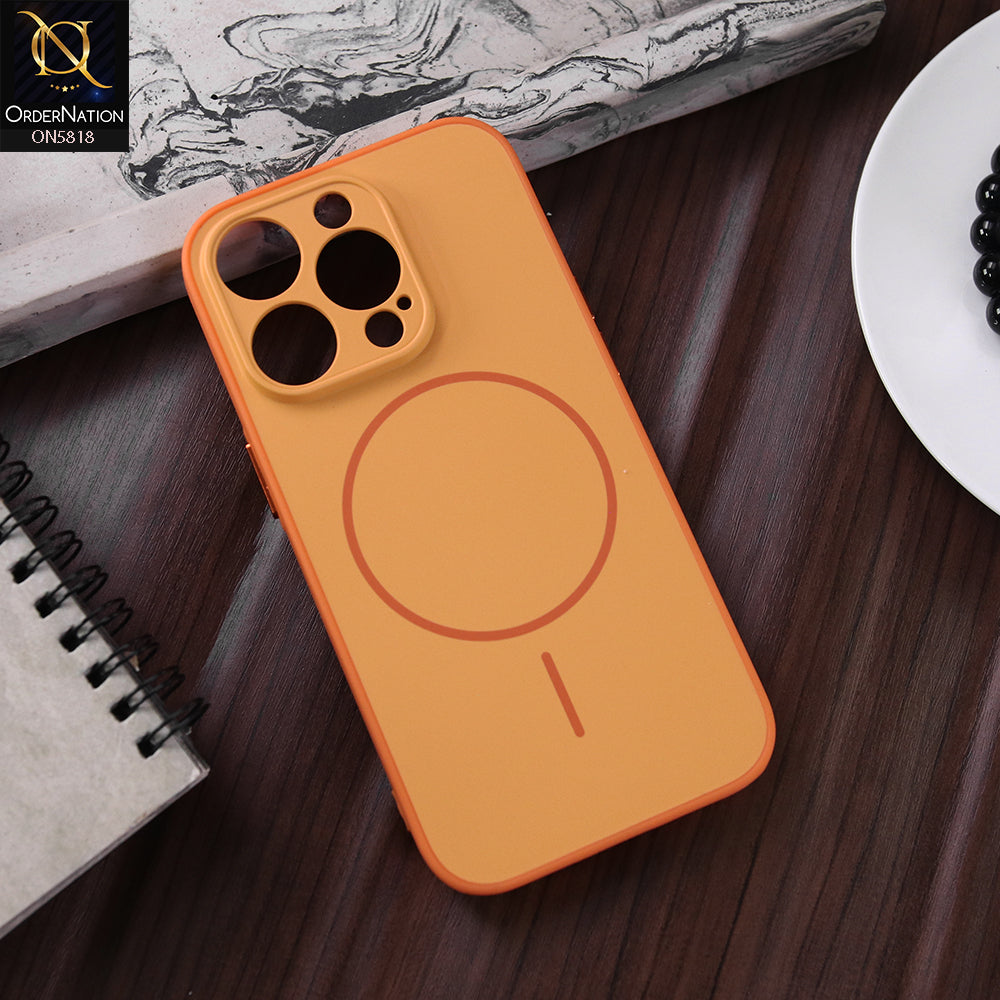 iPhone 14 Pro Cover - Orange - New Premium Quality Silicone MagSafe Case Slim Protective Back Cover