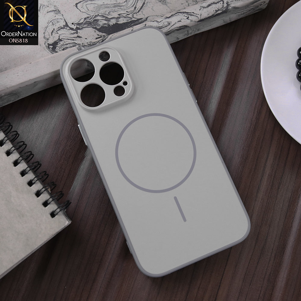 iPhone 14 Pro Max Cover - Silver - New Premium Quality Silicone MagSafe Case Slim Protective Back Cover