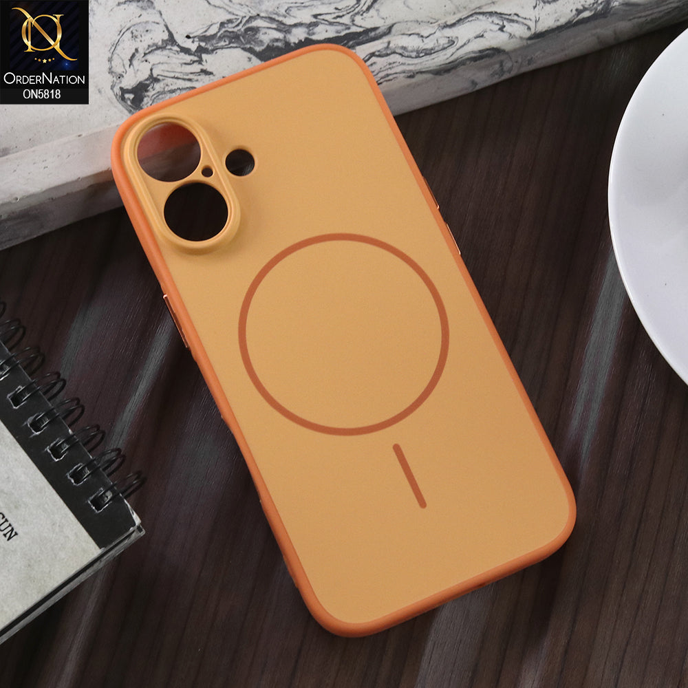 iPhone 16  Cover - Orange  - New Premium Quality Silicone MagSafe Case Slim Protective Back Cover