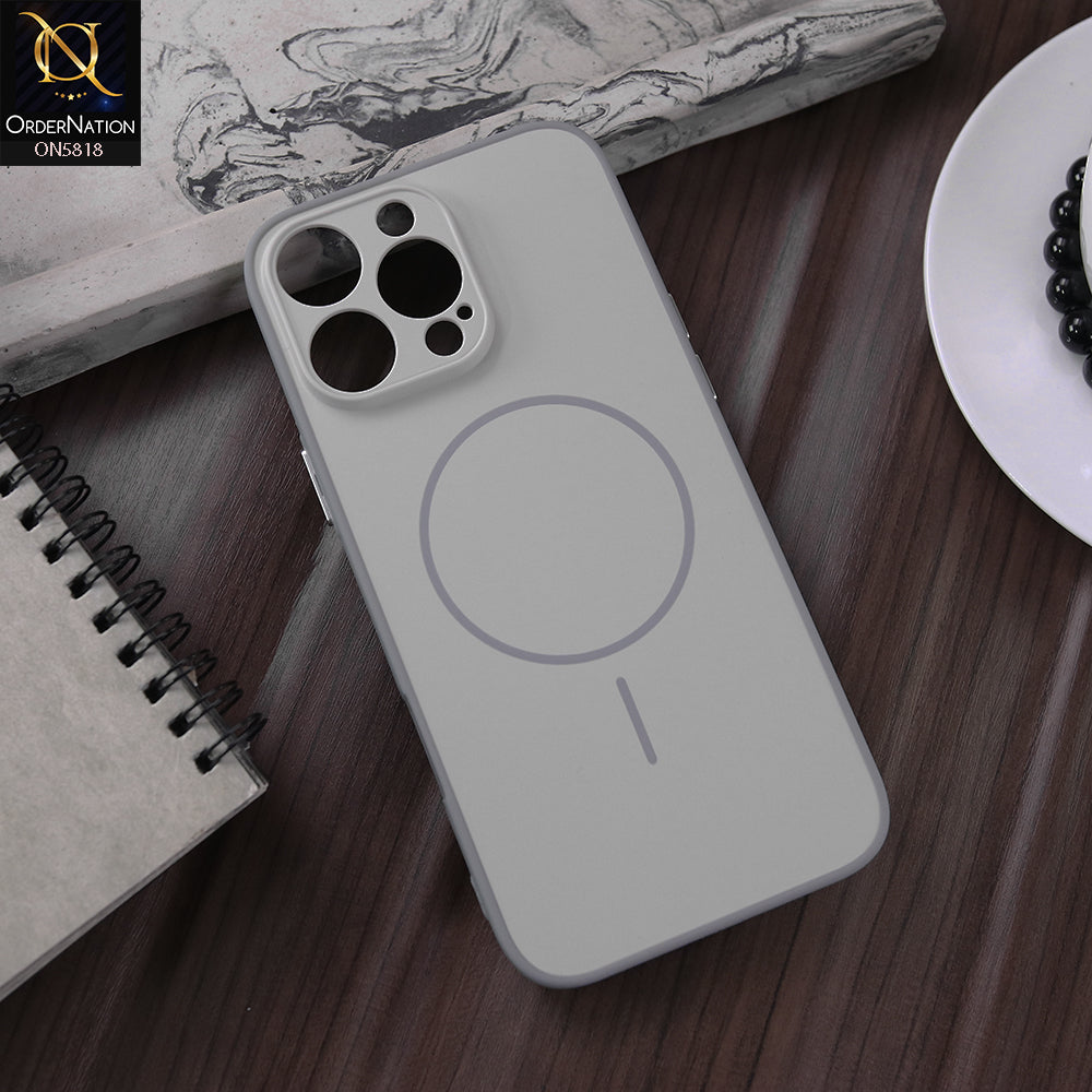 iPhone 16 Pro Max Cover - Silver - New Premium Quality Silicone MagSafe Case Slim Protective Back Cover