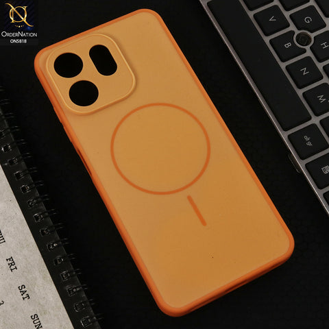 itel A100C Cover  - Orange - New Premium Quality Silicone MagSafe Case Slim Protective Back Cover