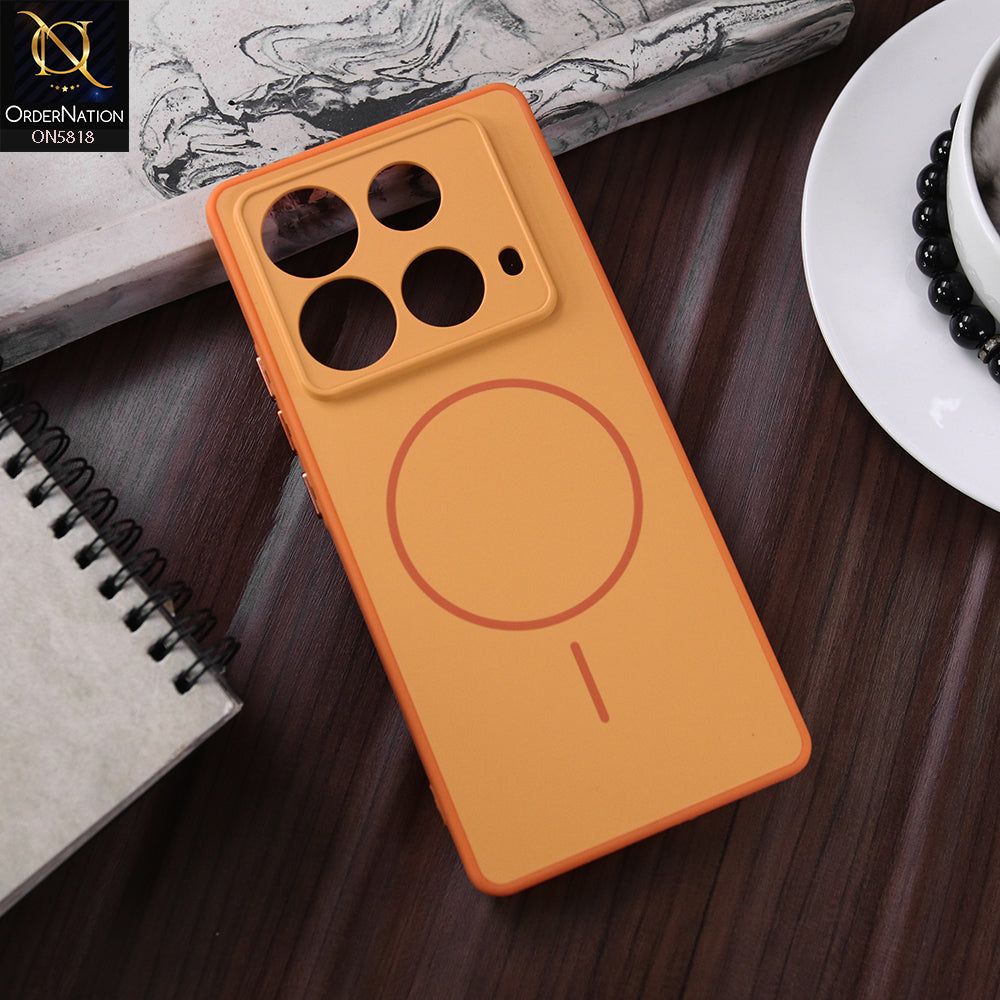 Infinix Note 40 Cover - Orange - New Premium Quality Silicone MagSafe Case Slim Protective Back Cover