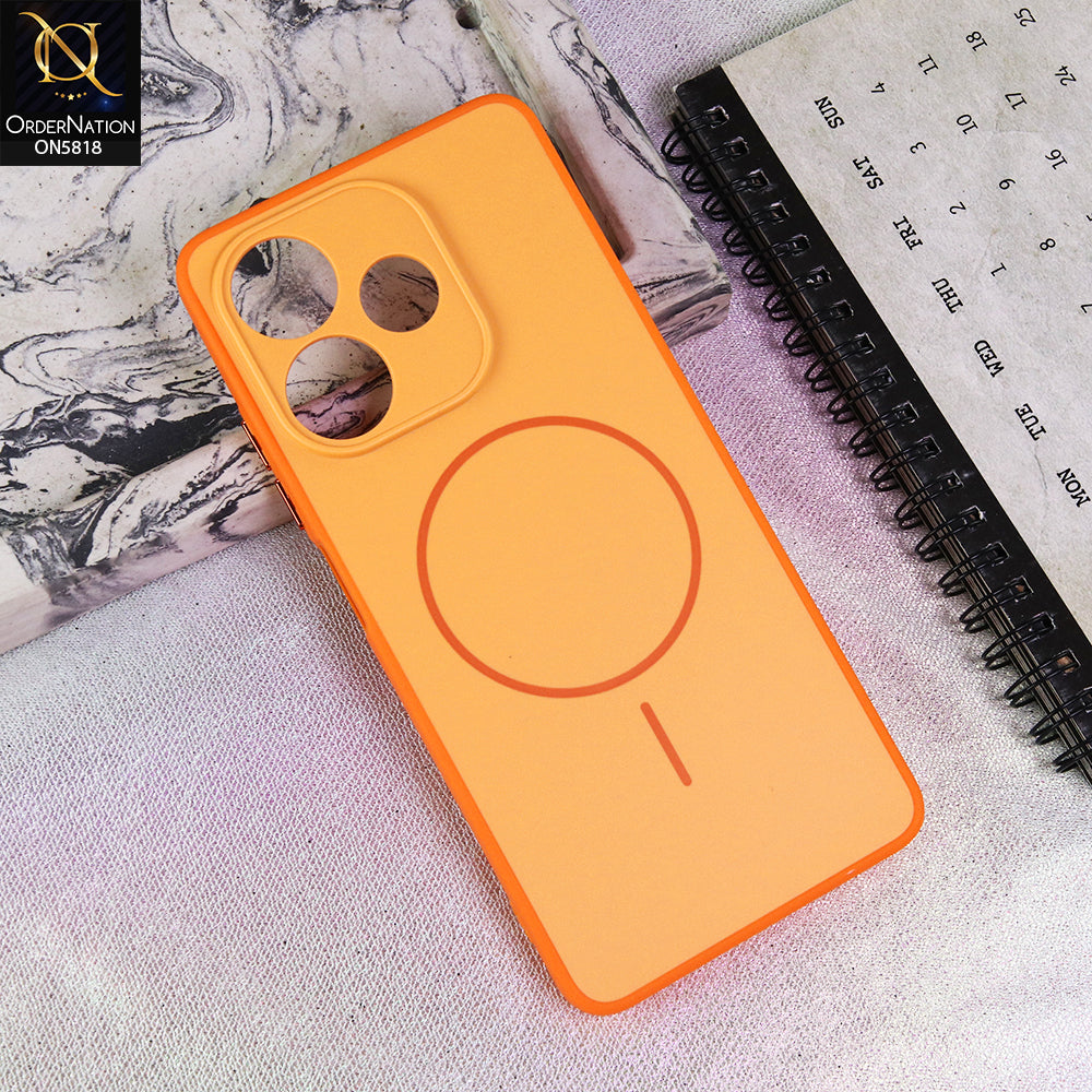 Oppo A5 Pro 5G Cover - Orange - New Premium Quality Silicone MagSafe Case Slim Protective Back Cover