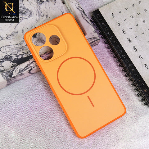 Oppo A5 Pro 5G Cover - Orange - New Premium Quality Silicone MagSafe Case Slim Protective Back Cover
