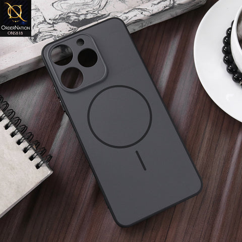 Realme Narzo 80 Lite Cover - Black - New Premium Quality Silicone MagSafe Case Slim Protective Back Cover