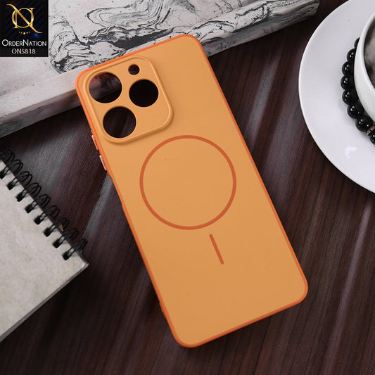 Realme Narzo 80 Lite Cover - Orange - New Premium Quality Silicone MagSafe Case Slim Protective Back Cover
