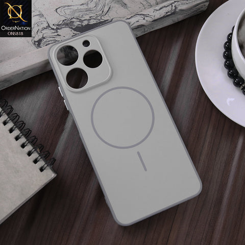 Realme Note 70 Cover - Silver - New Premium Quality Silicone MagSafe Case Slim Protective Back Cover