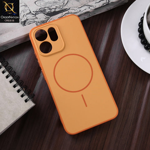 Oppo Reno 14F Cover - Orange - New Premium Quality Silicone MagSafe Case Slim Protective Back Cover