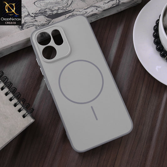 Oppo Reno 14F Cover - Silver - New Premium Quality Silicone MagSafe Case Slim Protective Back Cover