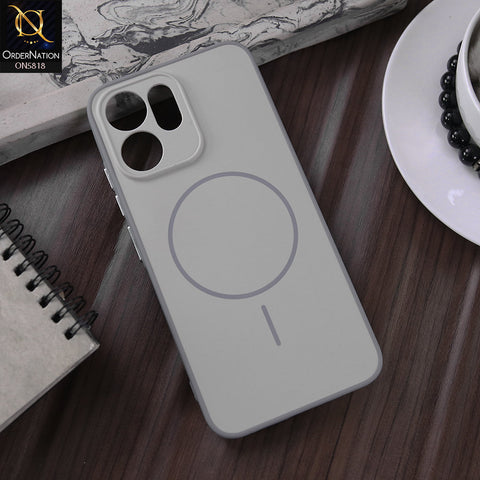 Oppo Reno 14F Cover - Silver - New Premium Quality Silicone MagSafe Case Slim Protective Back Cover