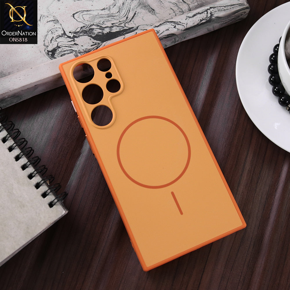 Samsung Galaxy S23 Ultra 5G Cover - Orange - New Premium Quality Silicone MagSafe Case Slim Protective Back Cover